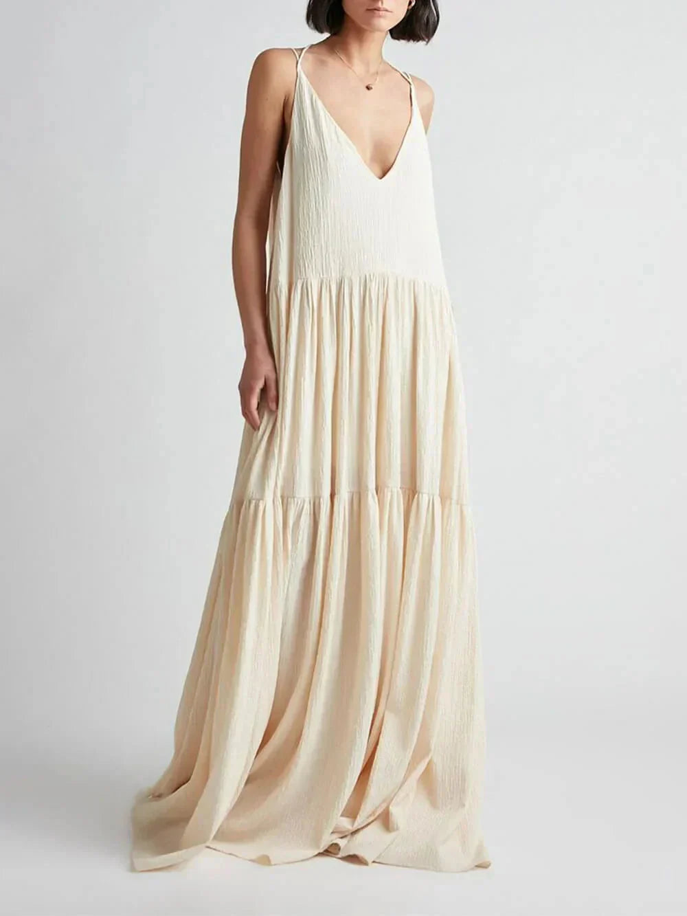 Averra™ | Beige Maxi Dress