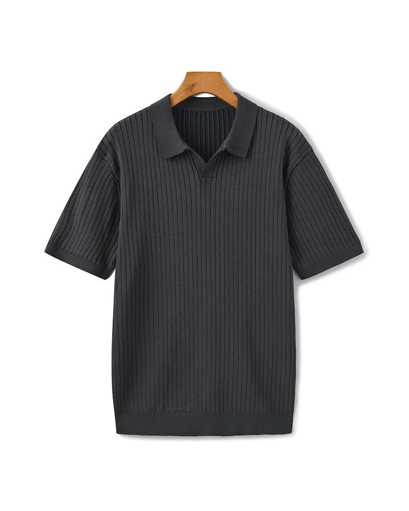 Premium Ribbed Knit Polo