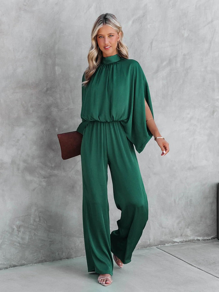 Averra™ | Elegant High-Neck Jumpsuit