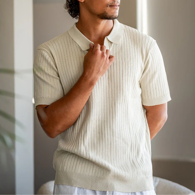 Premium Ribbed Knit Polo