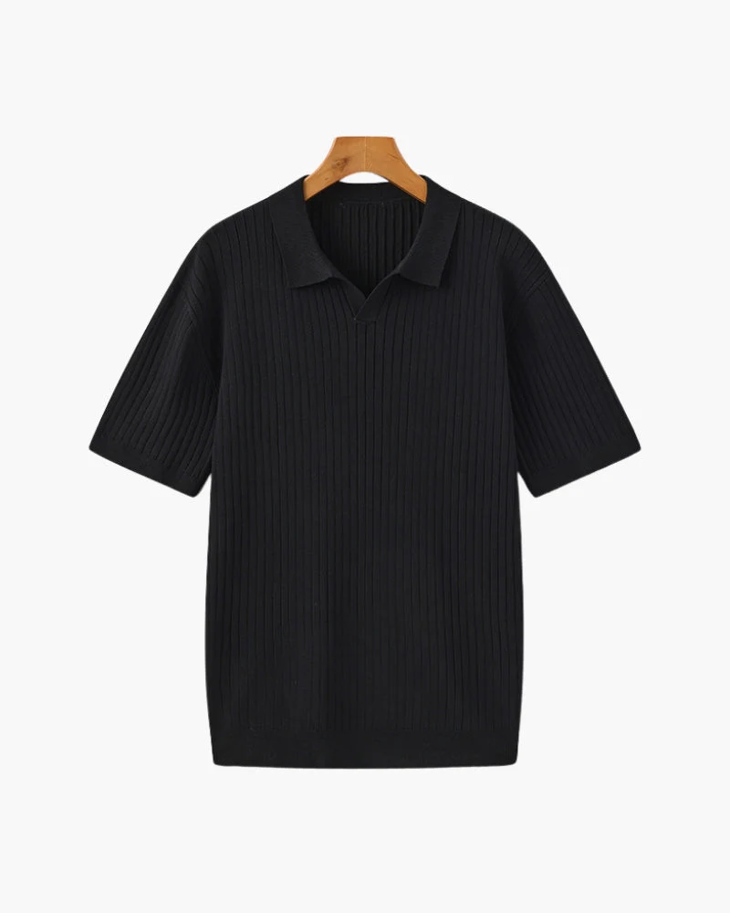 Premium Ribbed Knit Polo