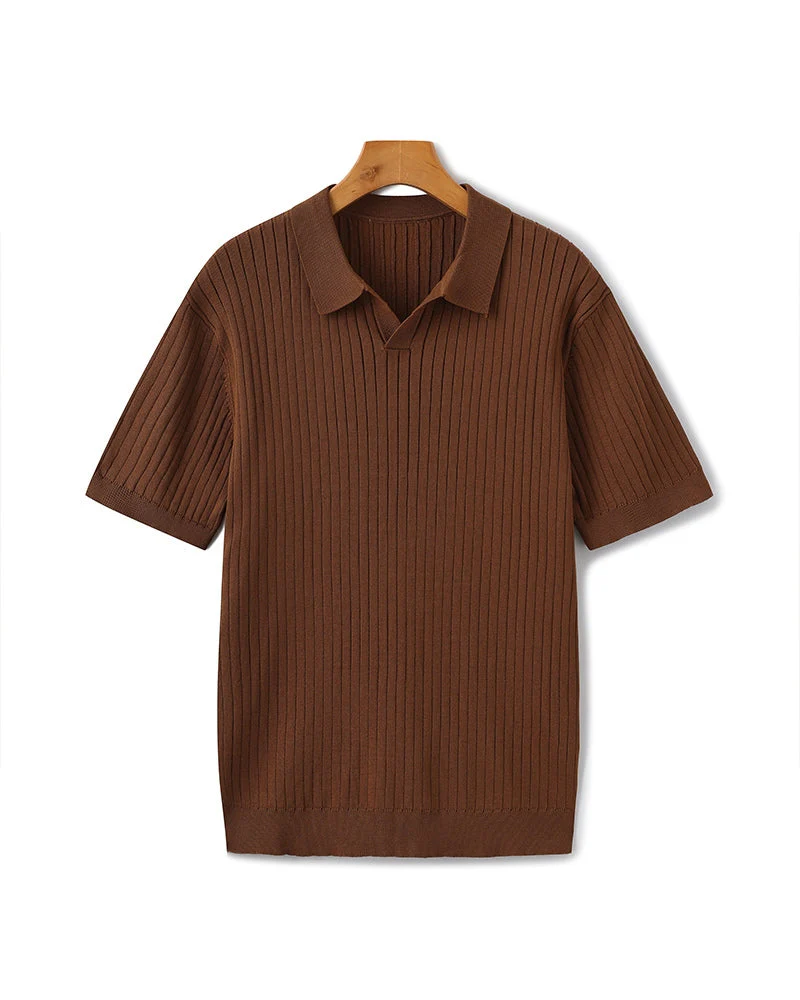 Premium Ribbed Knit Polo