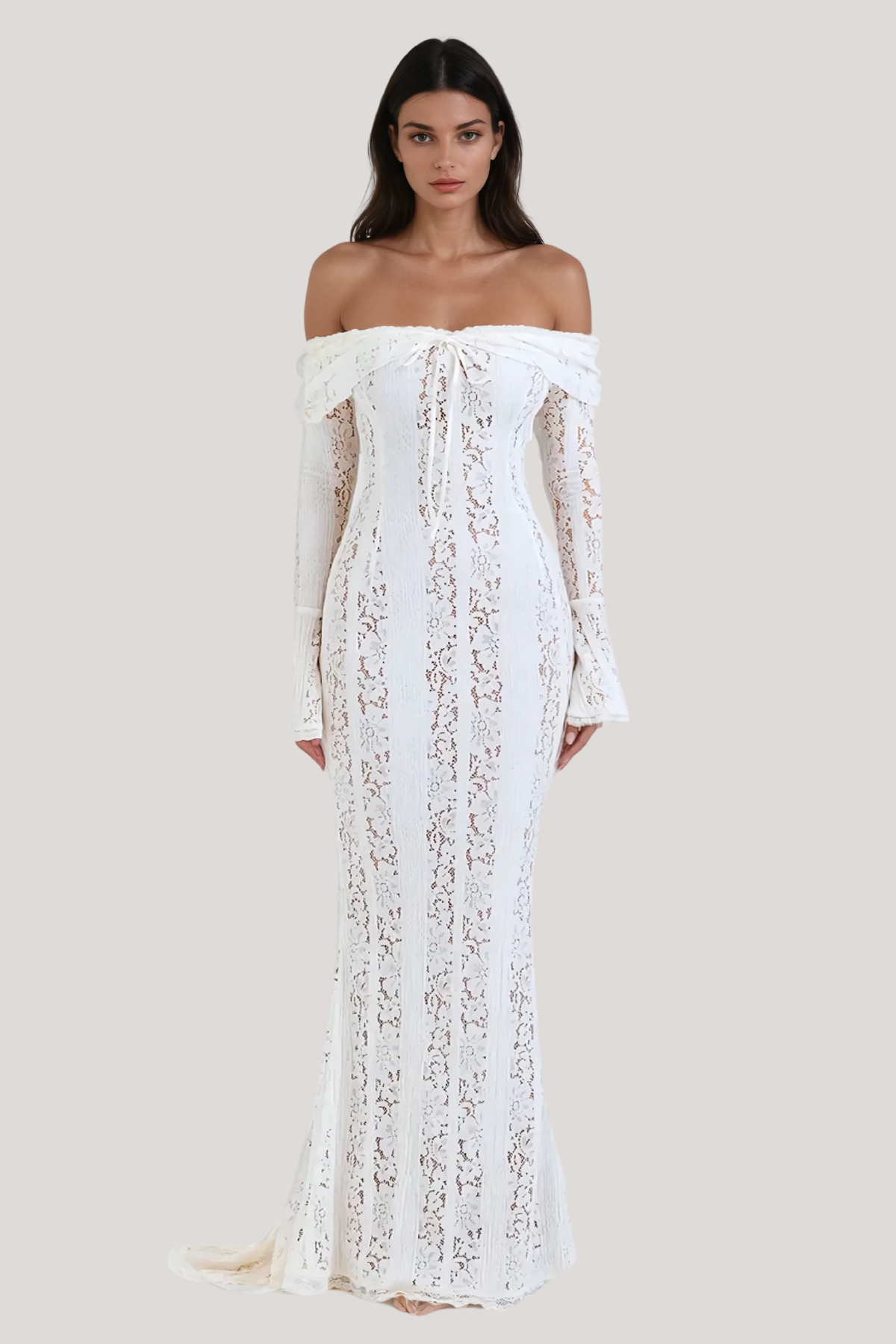 Averra™ | Lace Off Shoulder Cutout Maxi Dress