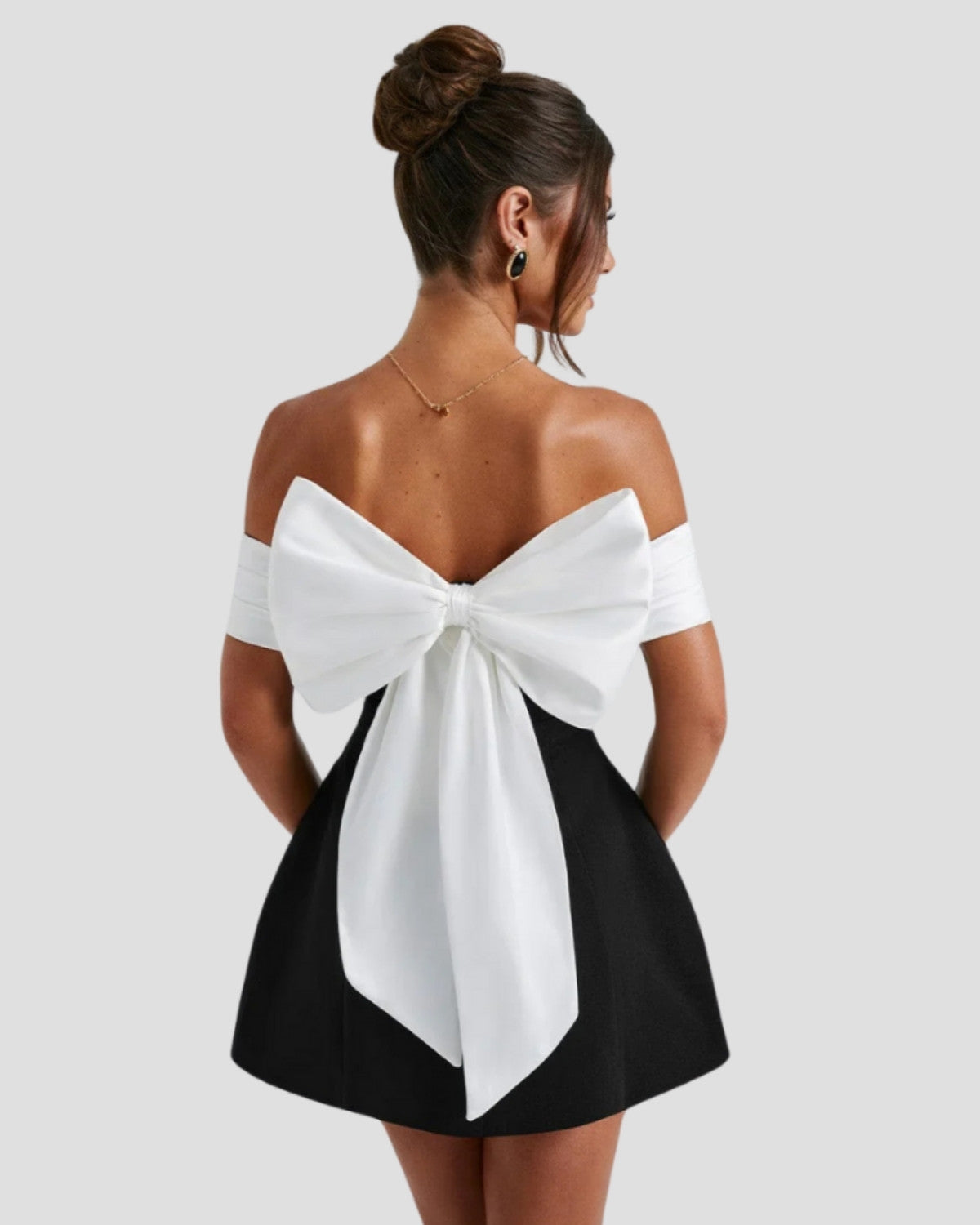 Averra™ | Elegant Bow-Back Mini Dress