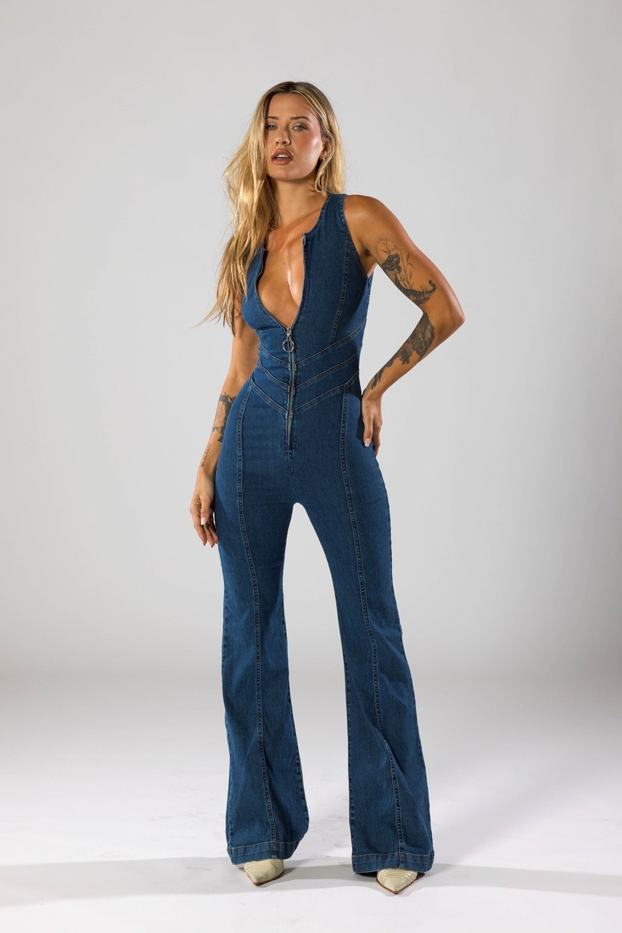 Averra™ | Chic Denim Jumpsuit